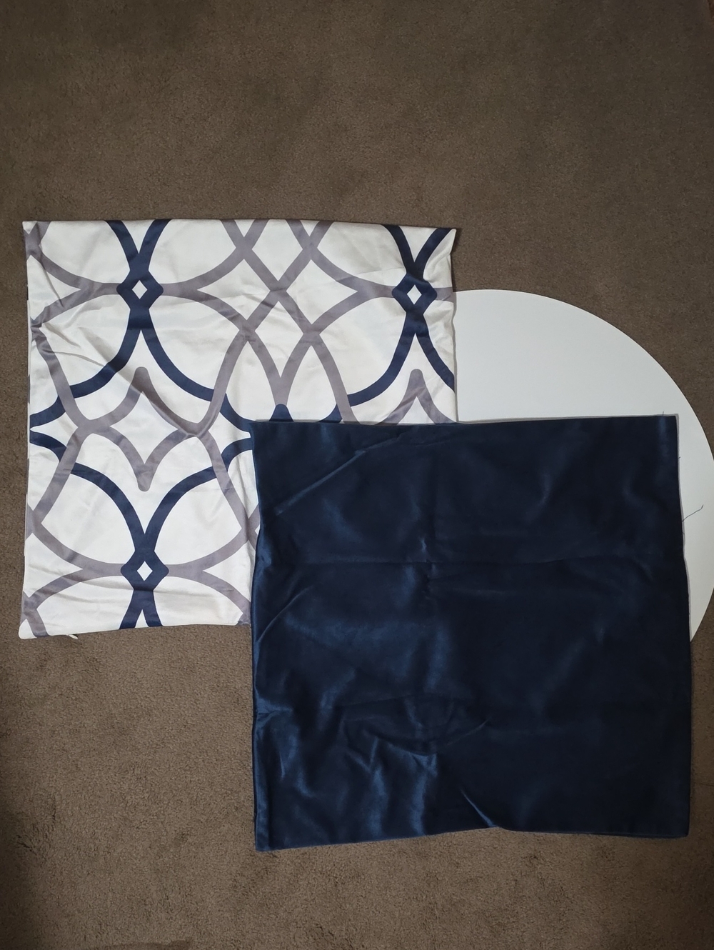 Navy and White Geometric Accent Pillow Sham Covers - Set of 2